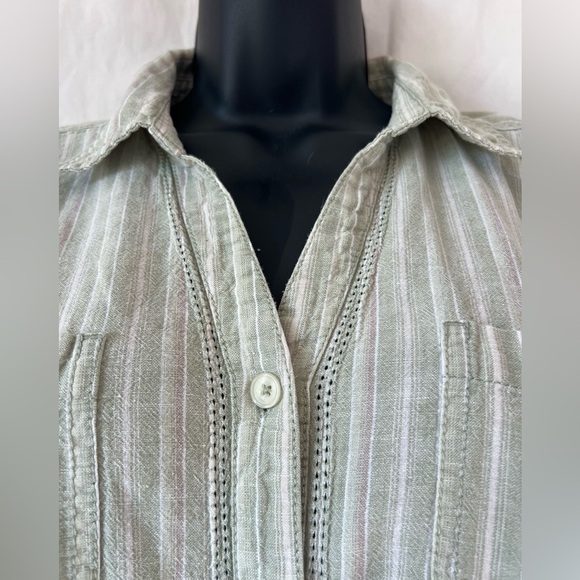 Cappagallo Women's Sz M Button Down Linen/Cotton Blend Blouse - Picture 3 of 5